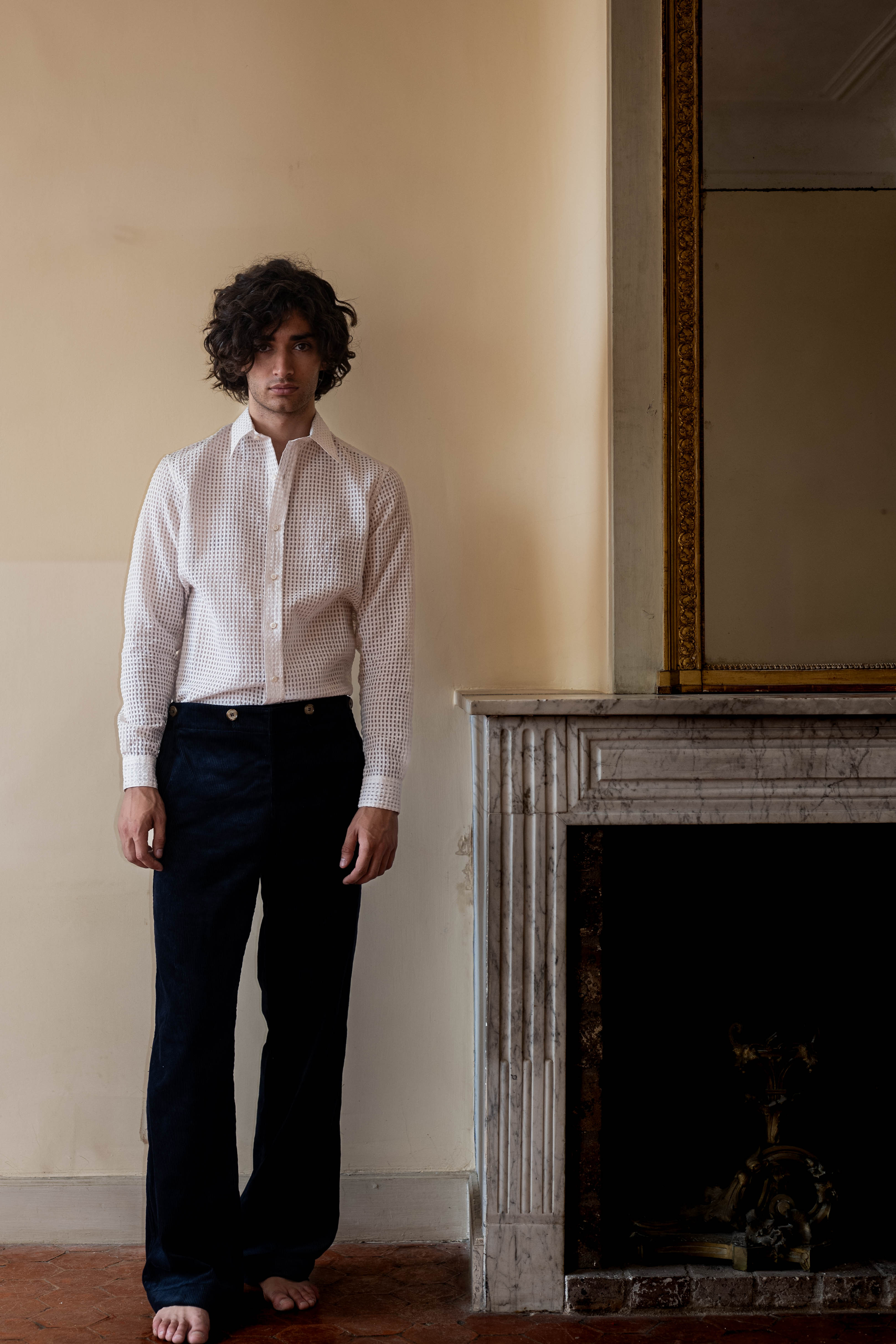 PANTALON A PONT - VELOURS COTELÉ