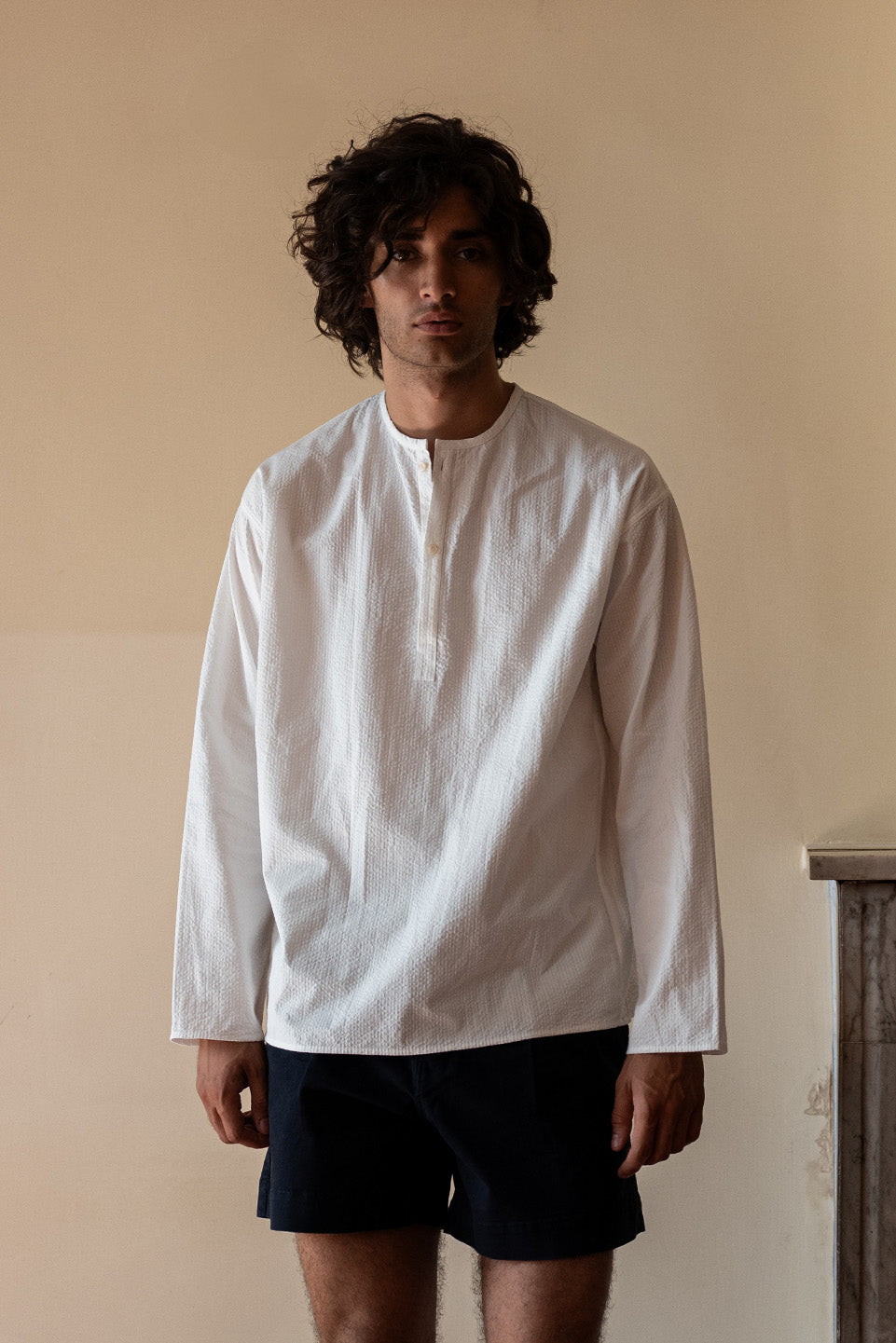 CHEMISE CAPON SEERSUCKER BLANC