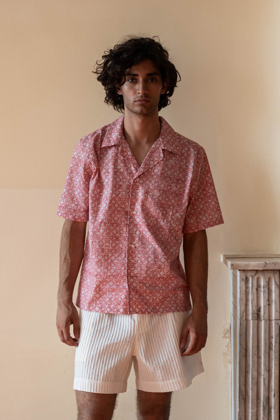 CHEMISE ESCALET FLORAL ROUGE