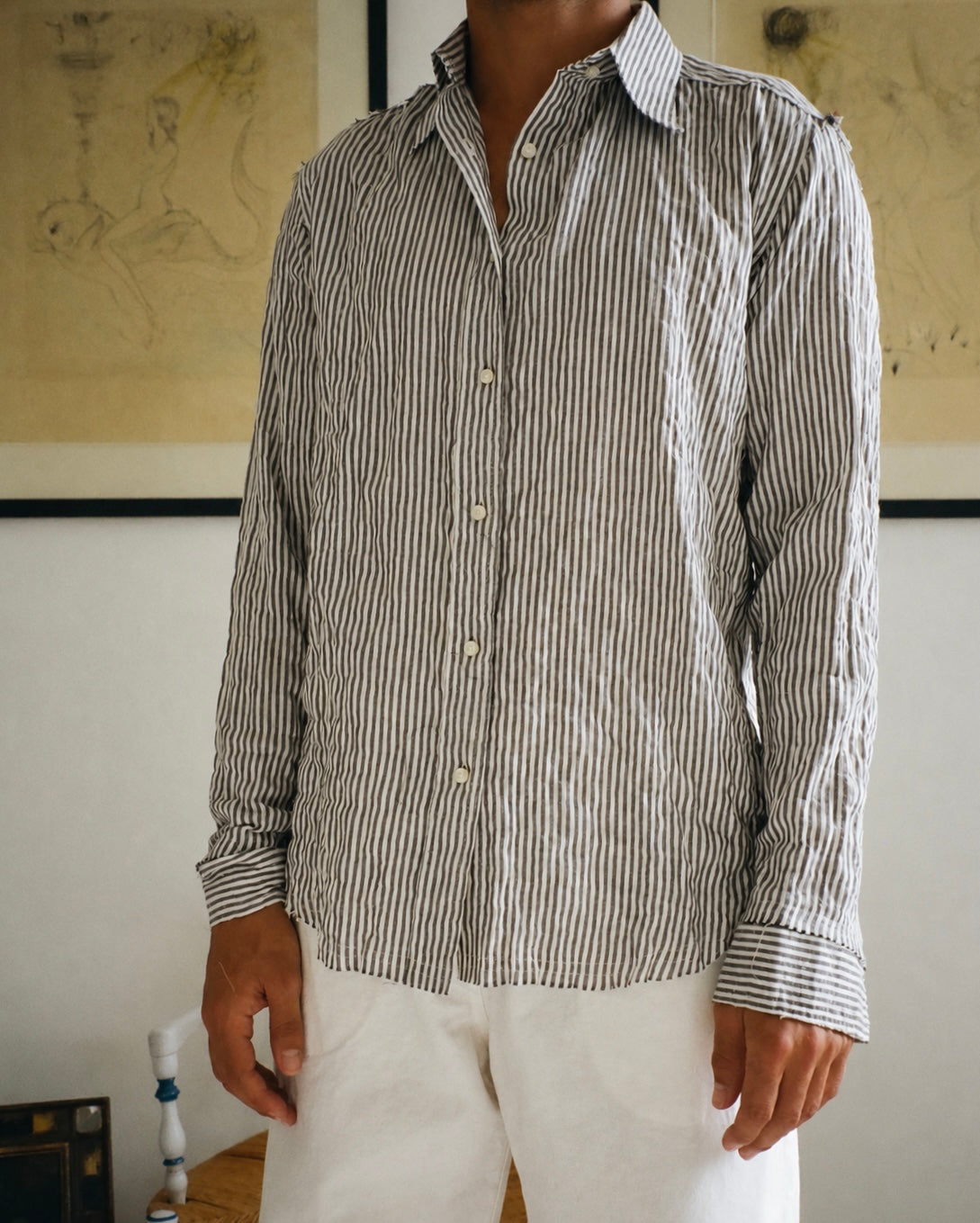 JAGGER HERRINGBONE SHIRT BLACK