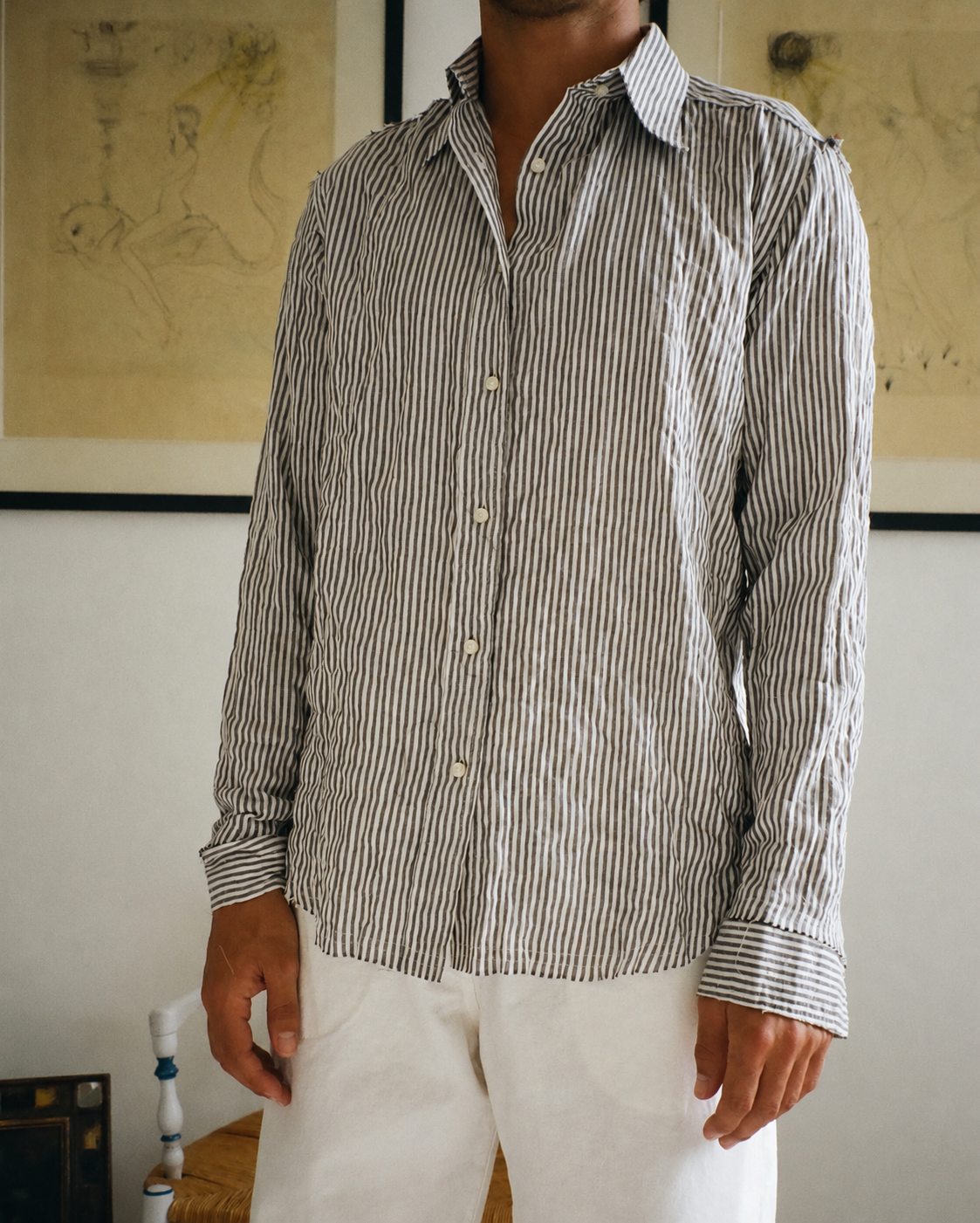 CHEMISE JAGGER HERRINGBONE BLACK