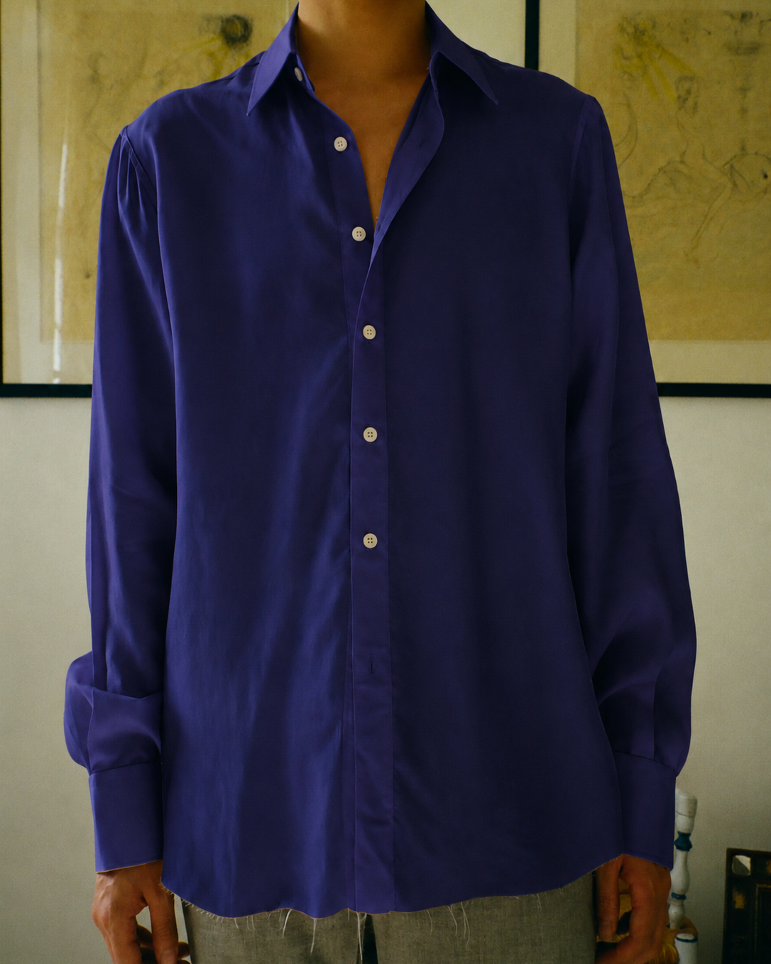 CHEMISE JHON VISCOSE VIOLETTE