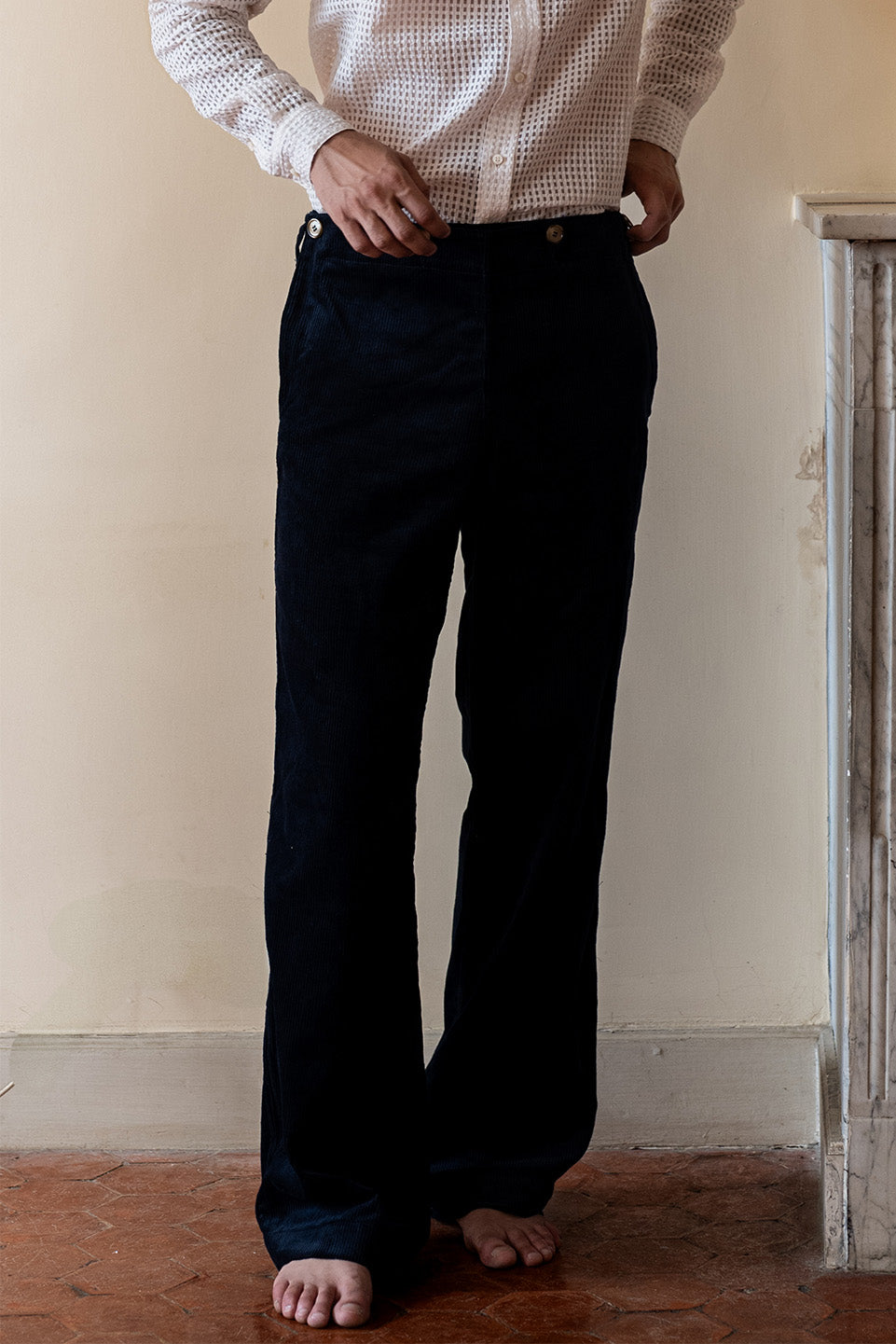 PANTALON A PONT - VELOURS COTELÉ