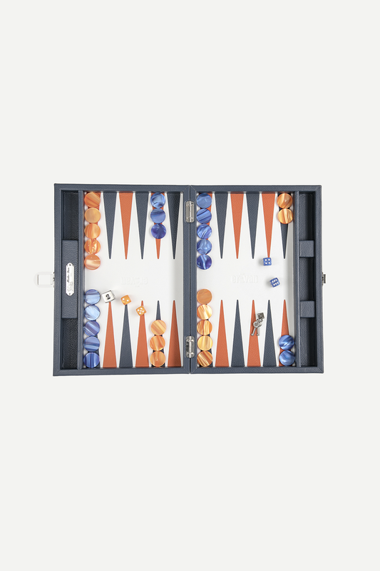 BACKGAMMON PAOLO - ORANGE AND BLUE - Hector Saxe pour erEvan