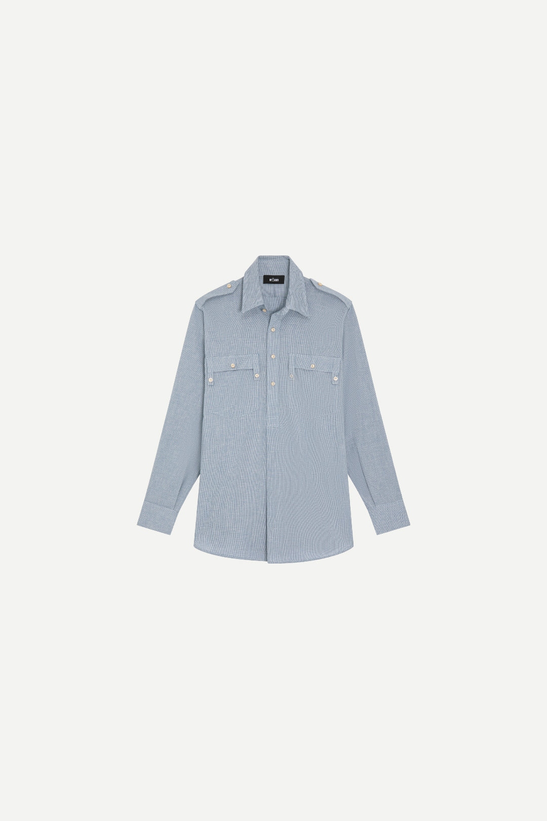 CHEMISE CAMARGUE HOUNDSTOOTH BLEU