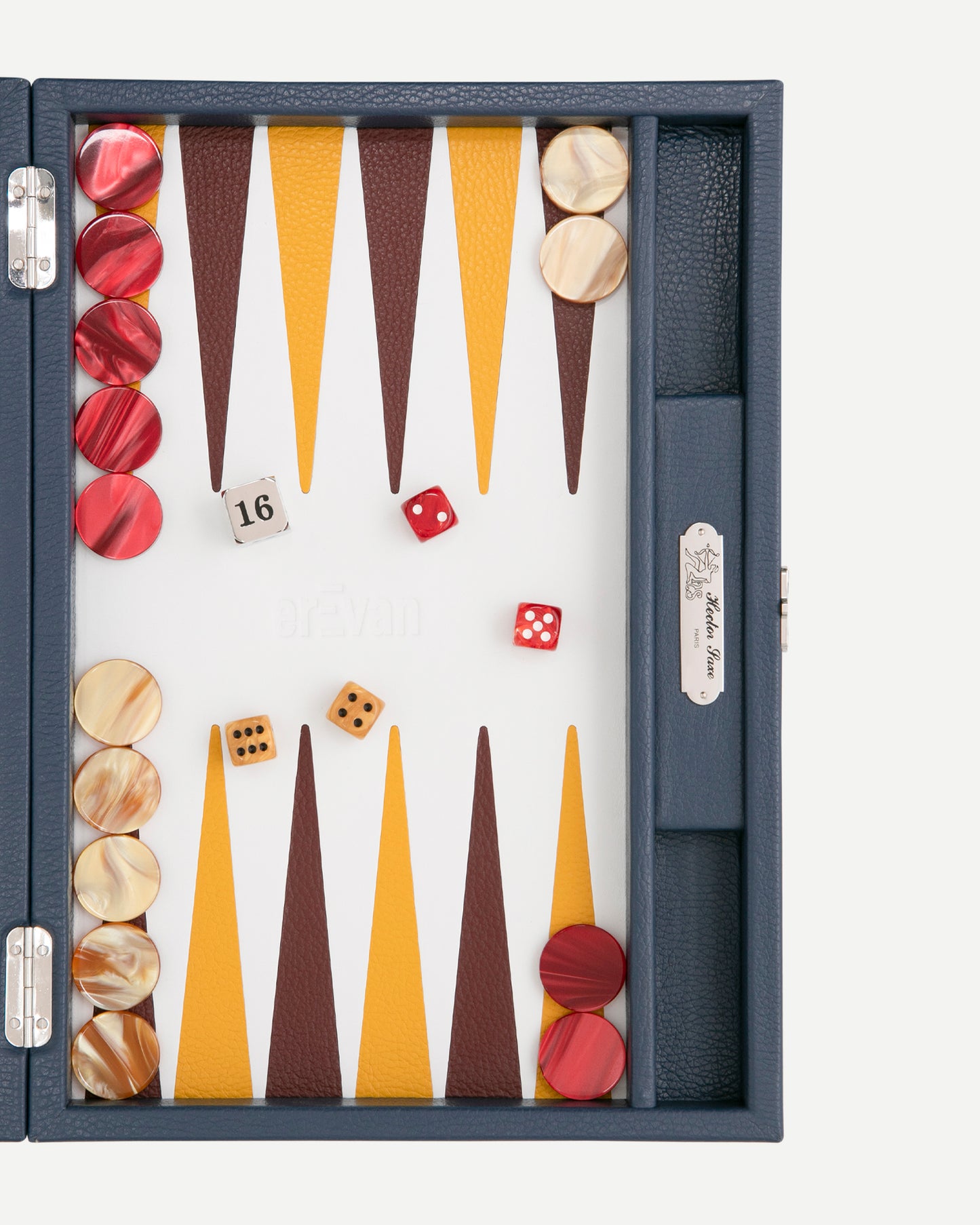 BACKGAMMON PAOLO - YELLOW AND BROWN - Hector Saxe pour erEvan