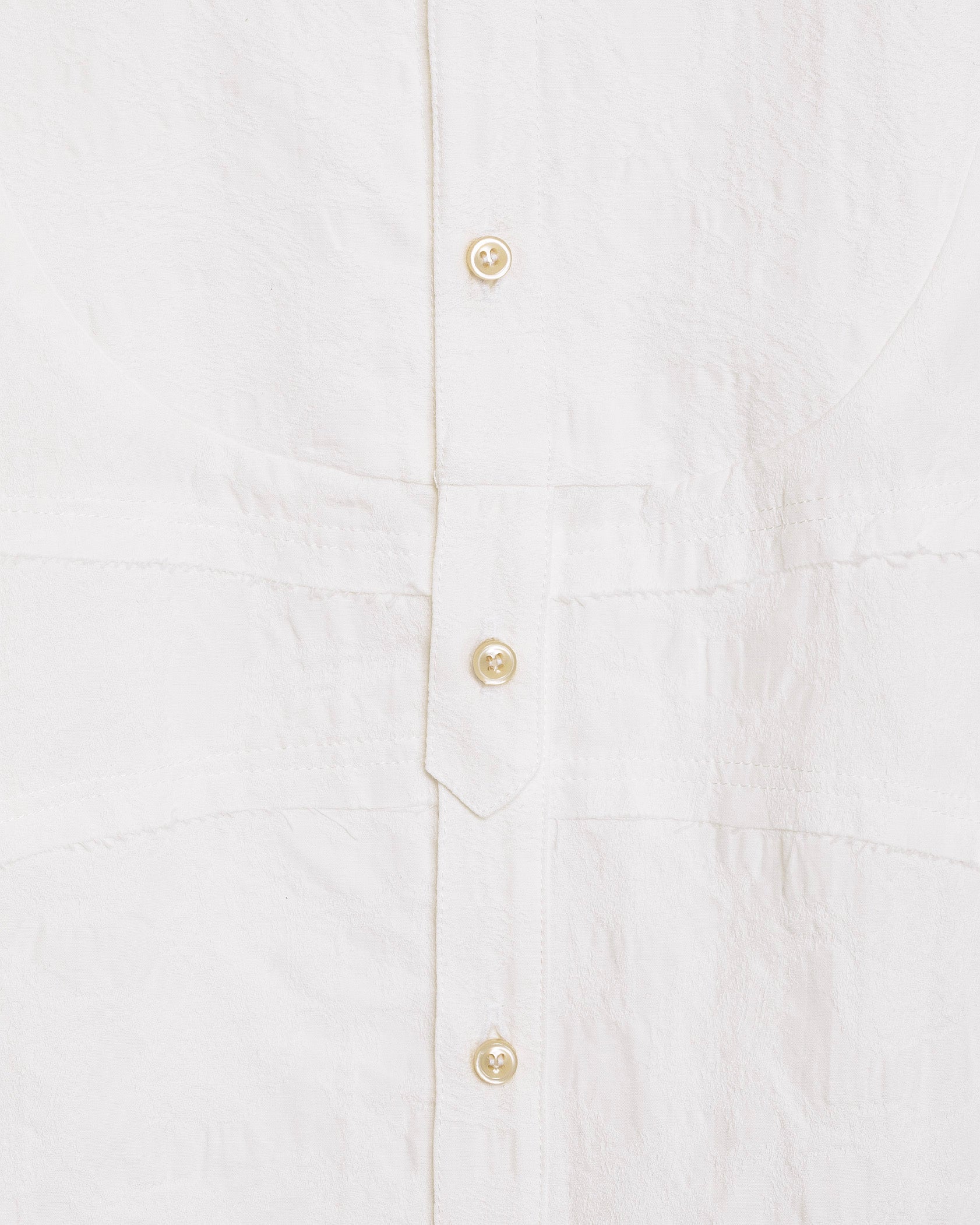 Chemise de luxe pour homme Erevan, à découpes bords francs et col officier en coton jacquard blanc fabriquée en france