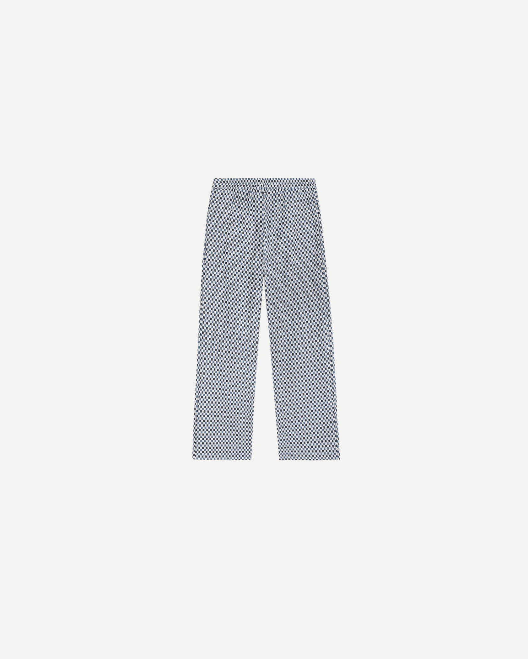 Pantalon de luxe pour homme Erevan, taille mi haute, ceinture dos élastique, coton jacquard damier, fabriqué en france