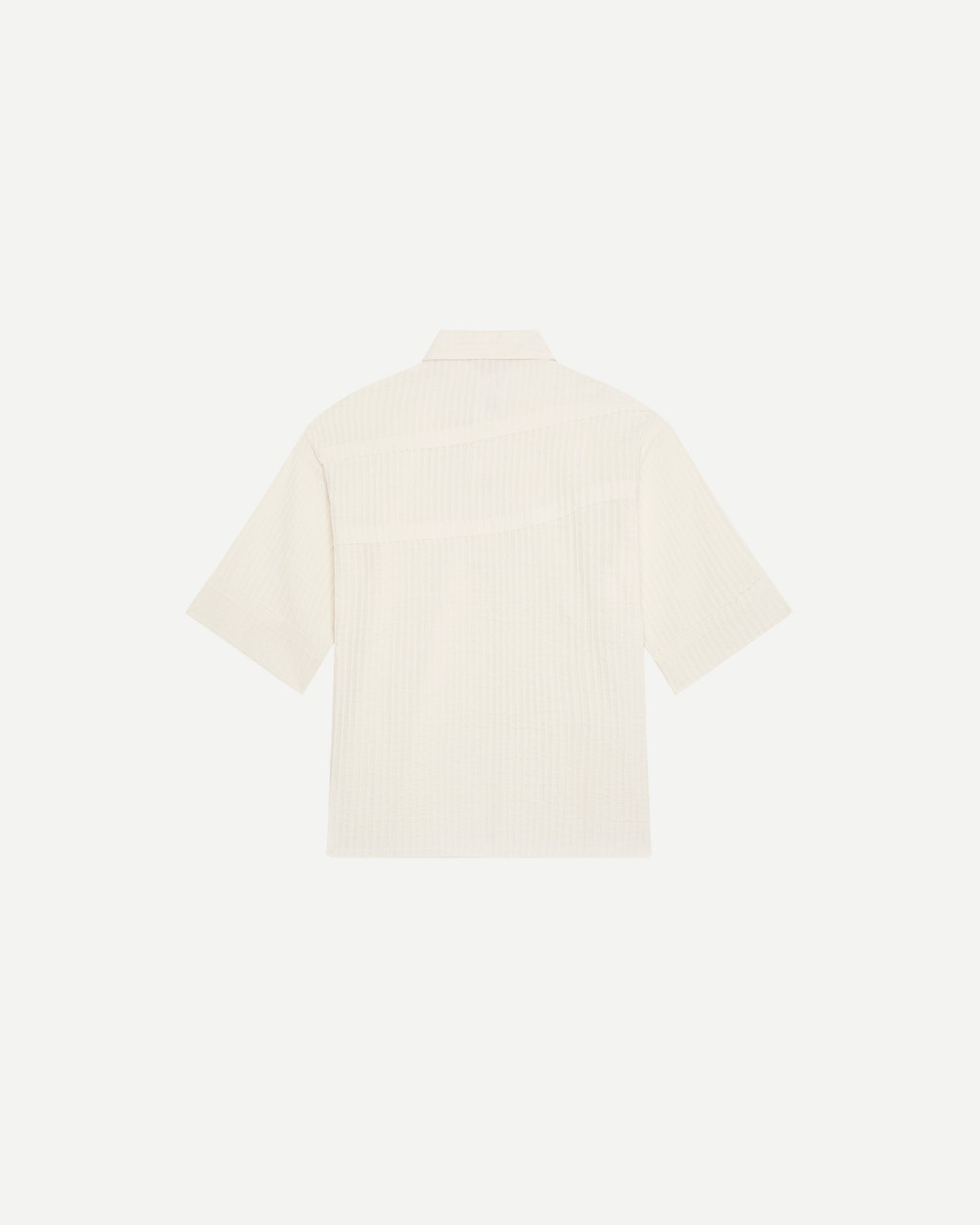 Chemise de luxe pour homme Erevan, à manche courte à grand col, coton plissé blanc, fabriquée au portugal