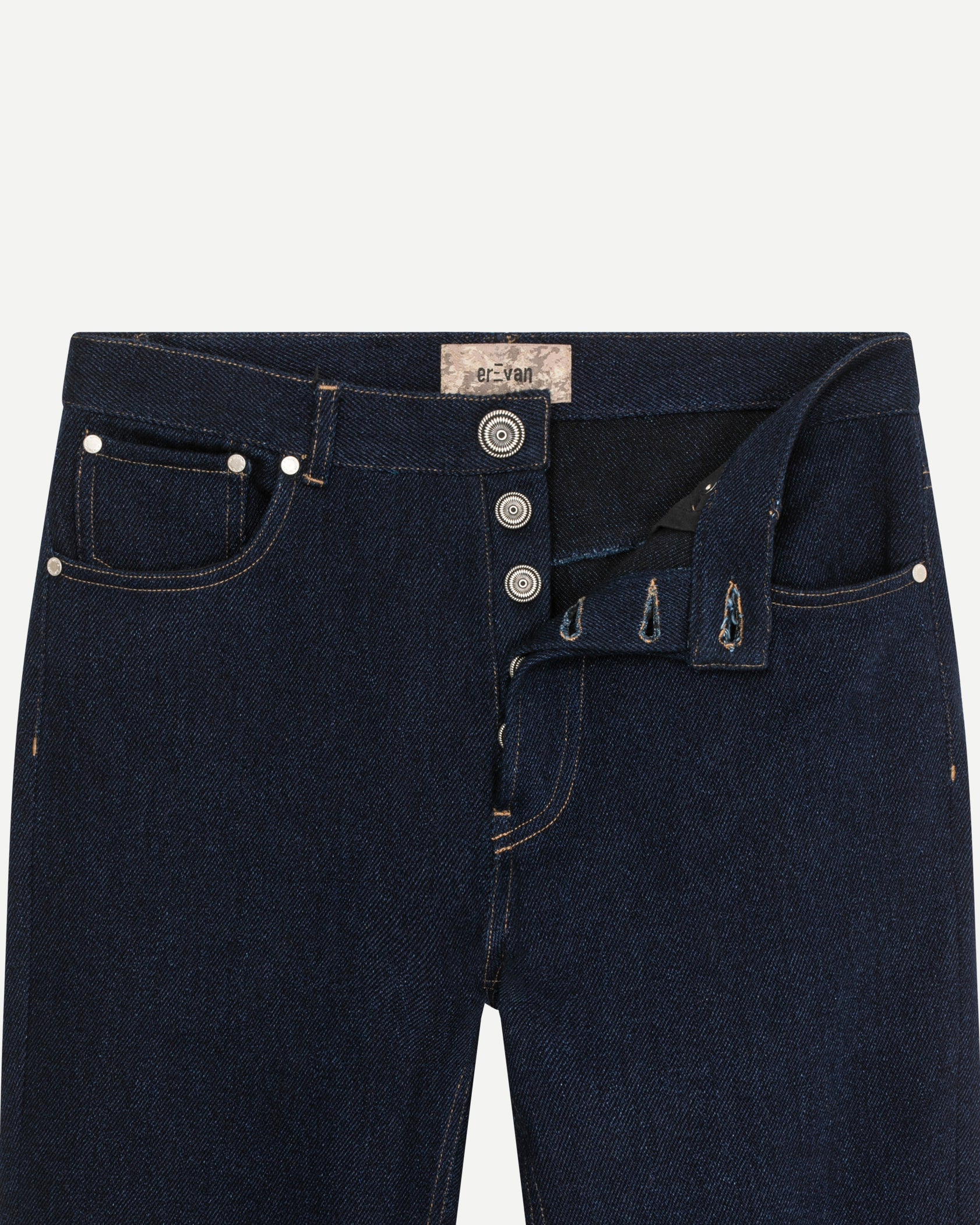 Jeans de luxe pour homme Erevan, taille mi haute, denim japonais, chainstitch hem, fabriqué au portugal